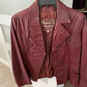 Vintage genuine leather red jacket